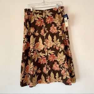 NWT Chaps Linen Blend A-line Skirt.